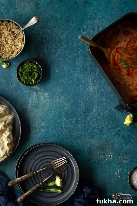 Crispy Air Fryer Chicken Curry in 25 Minutes 5 Air fryer chicken curry ready to be plated up