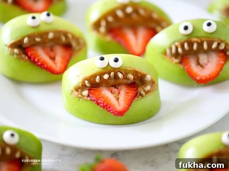 Apple Monster Mouths on a plate
