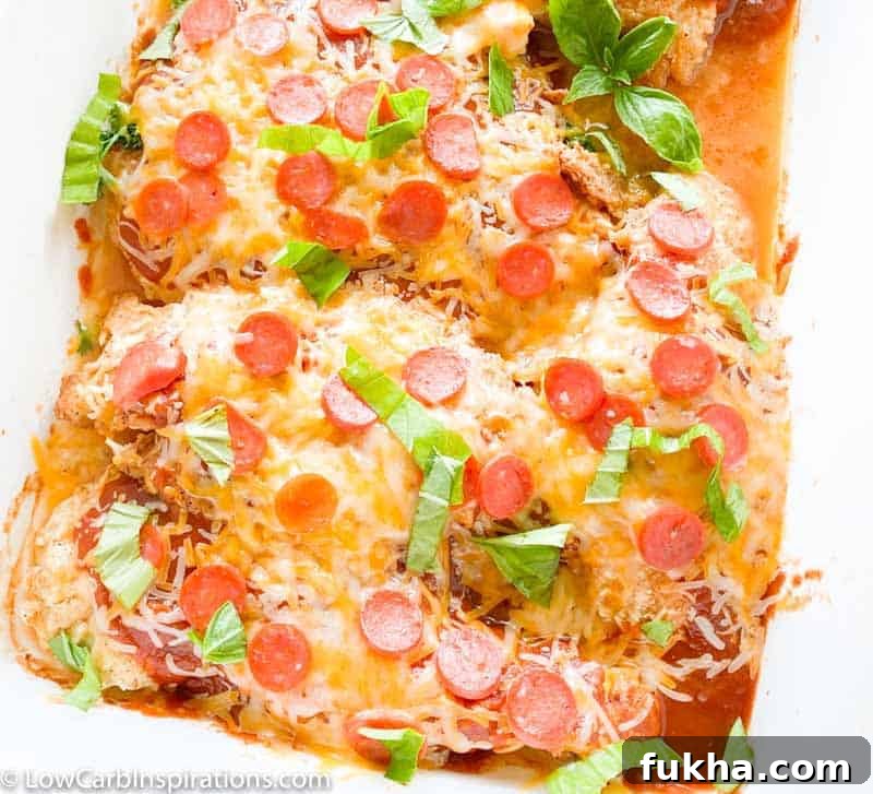 Low Carb Baked Pizza Chicken for Keto Dinner 17 Low Carb Baked Pizza Chicken Recipe