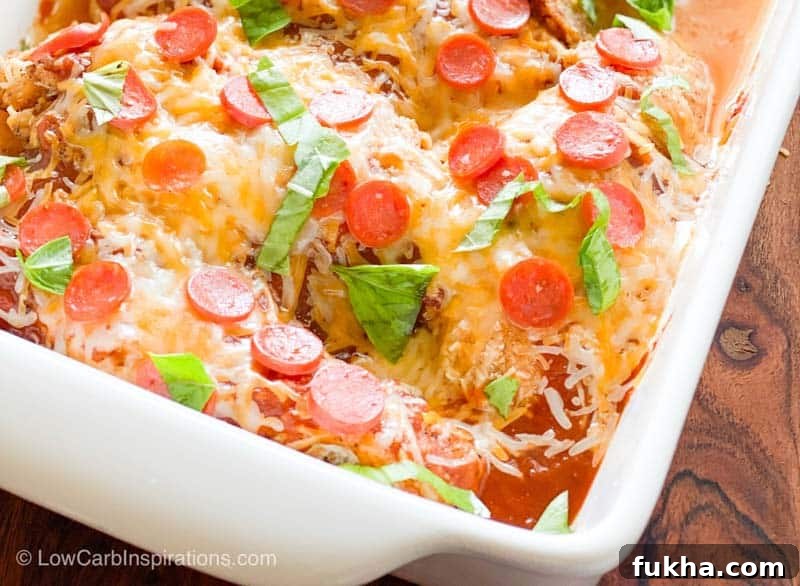 Low Carb Baked Pizza Chicken for Keto Dinner 7 Low Carb Baked Pizza Chicken Recipe