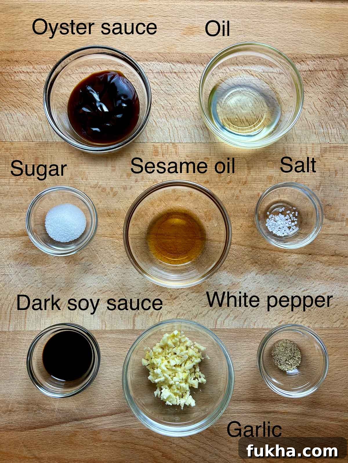 stir fry yu choy ingredients