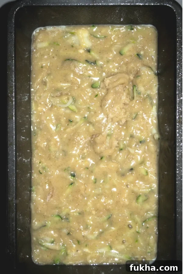 batter in loaf pan