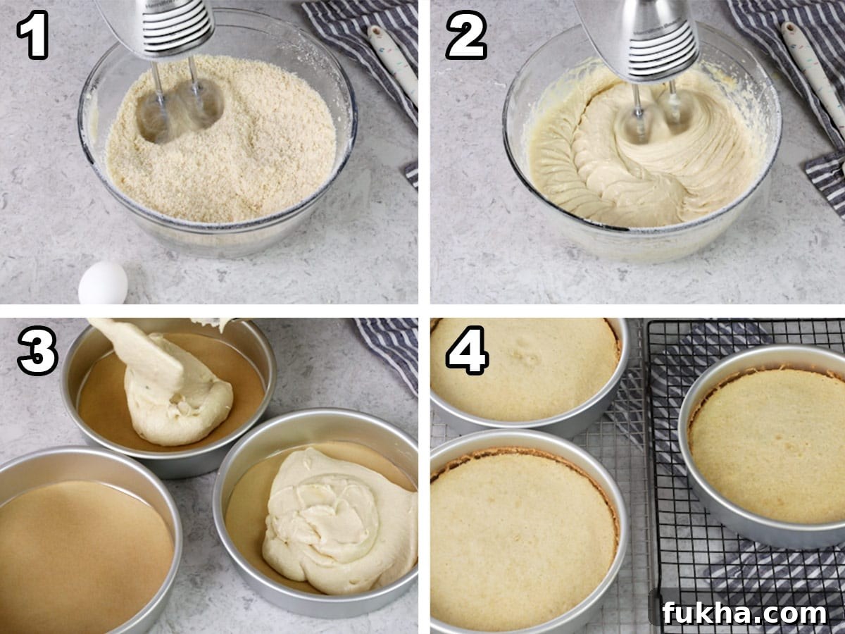 Decadent Chantilly Cream Cake Recipe 4 Three photo collage showing chantilly cake steps