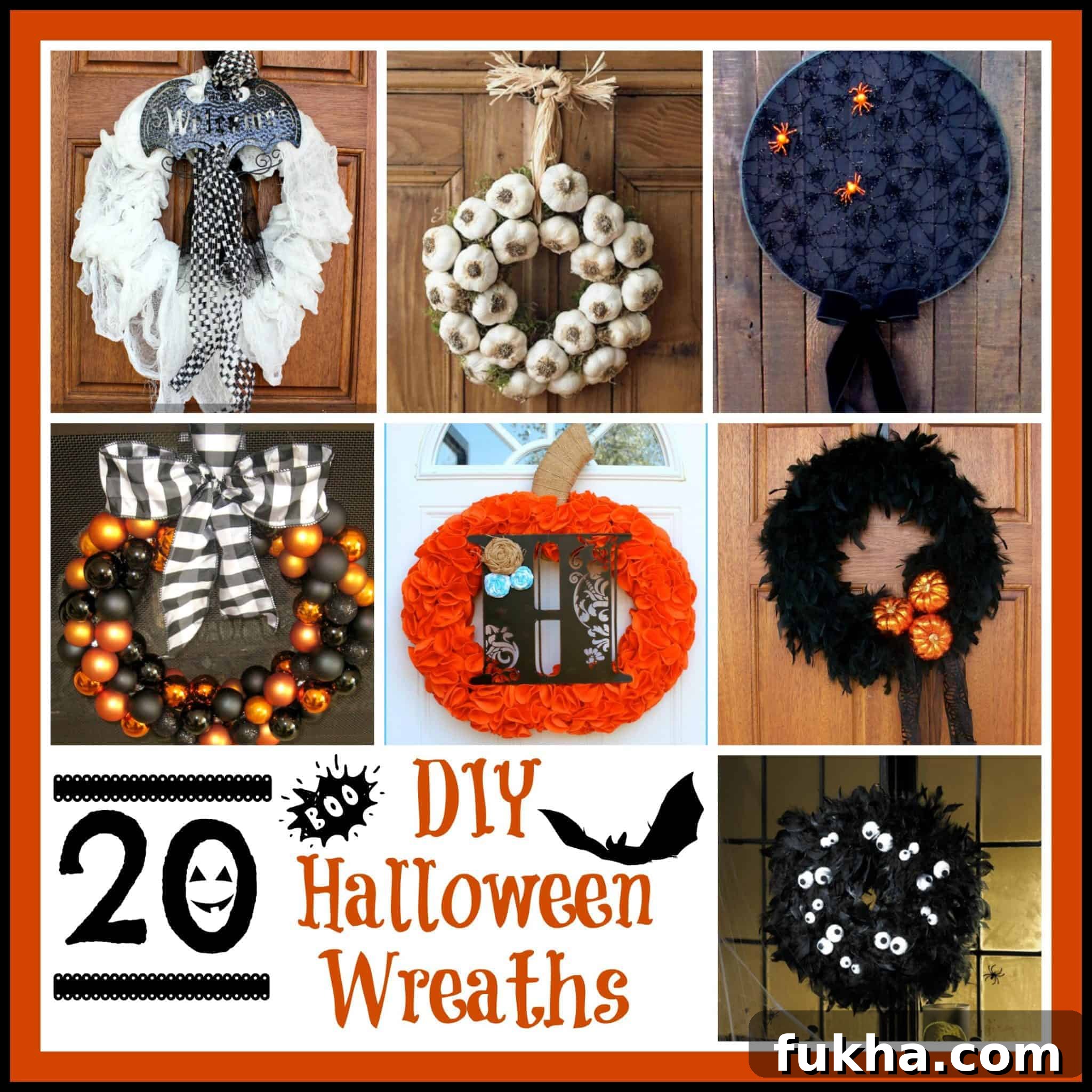 20 Creepy DIY Halloween Wreath Ideas to Spook Your Door 3 DIY Halloween Wreaths