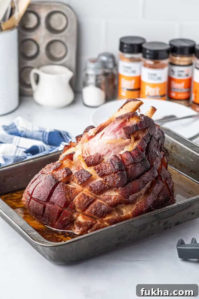 Adding glaze over Pulled Pork Ham in 9x13 baking pan