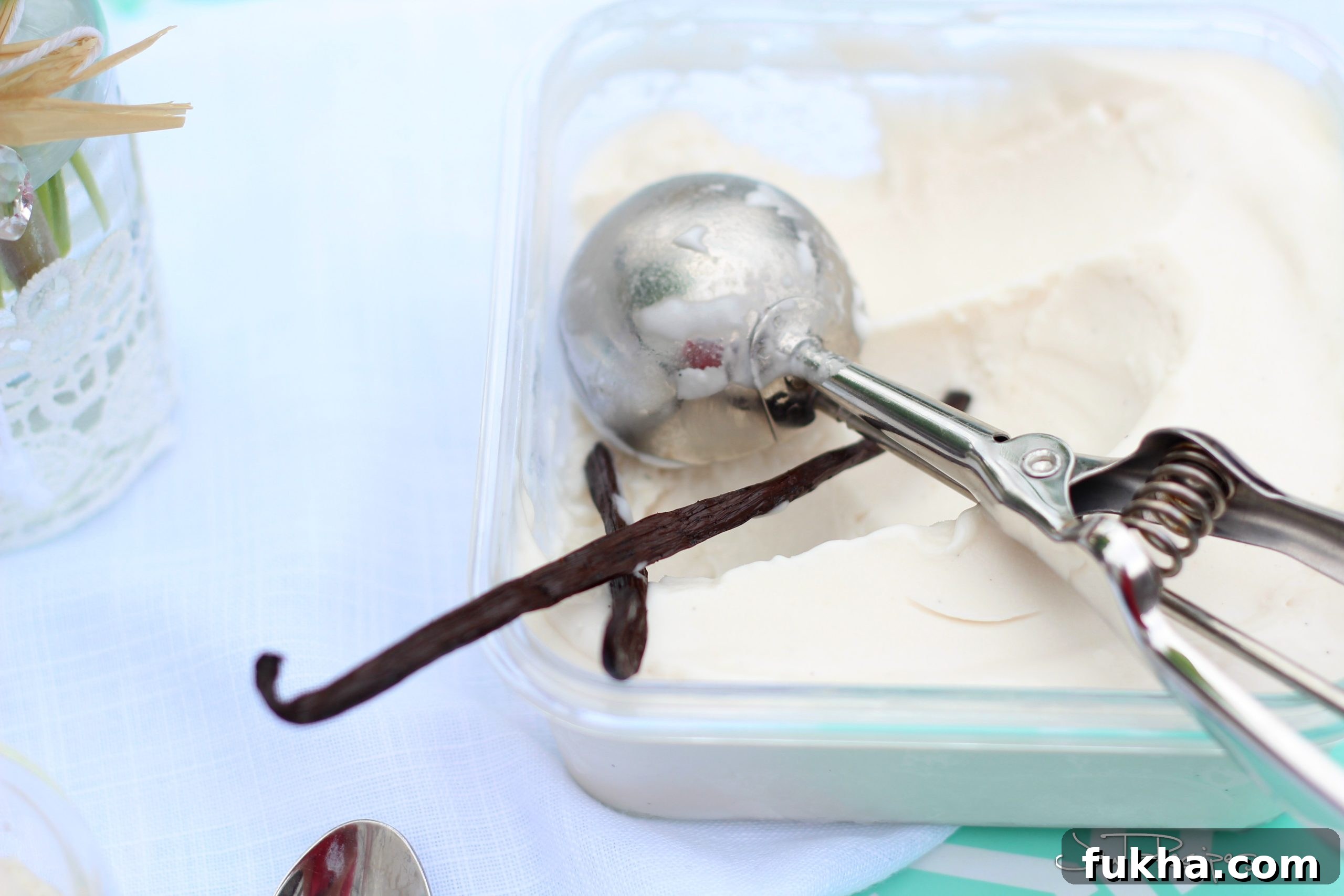 No-Churn Coconut Milk Ice Cream Recipe (Vegan) 2 container with coconut vegan ice cream