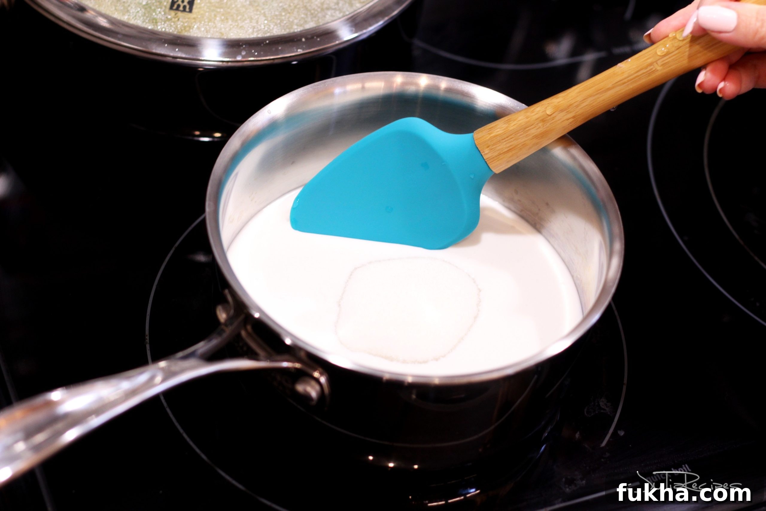 No-Churn Coconut Milk Ice Cream Recipe (Vegan) 4 cooking ice cream in small saucepan