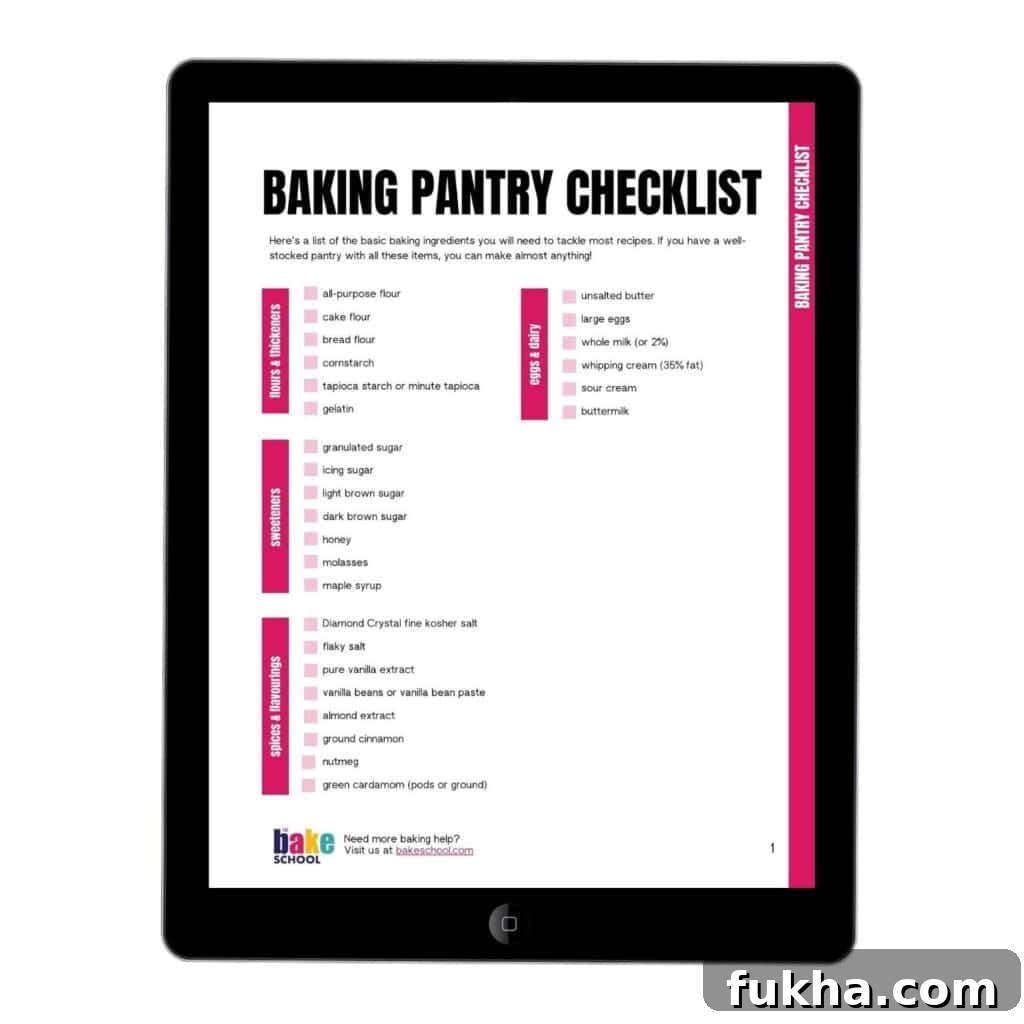 Classic Argentinian Alfajores Recipe with Dulce de Leche 4 Baking ingredient pantry checklist displayed on a tablet.
