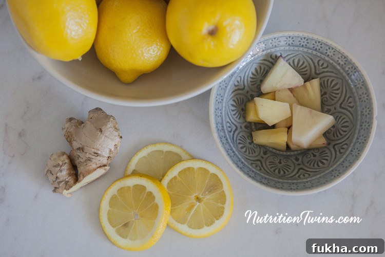 Lemon Ginger Pineapple Detox Drink