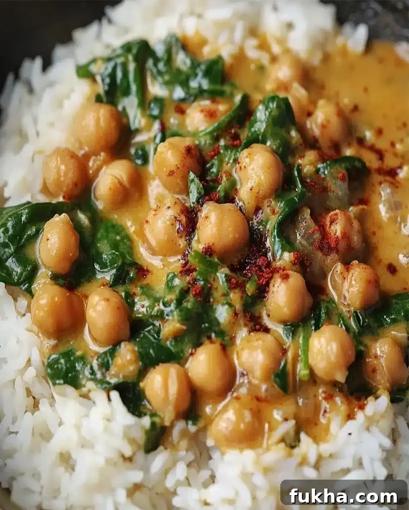 Creamy Chickpea Curry with Spinach | Easy Vegan Recipe