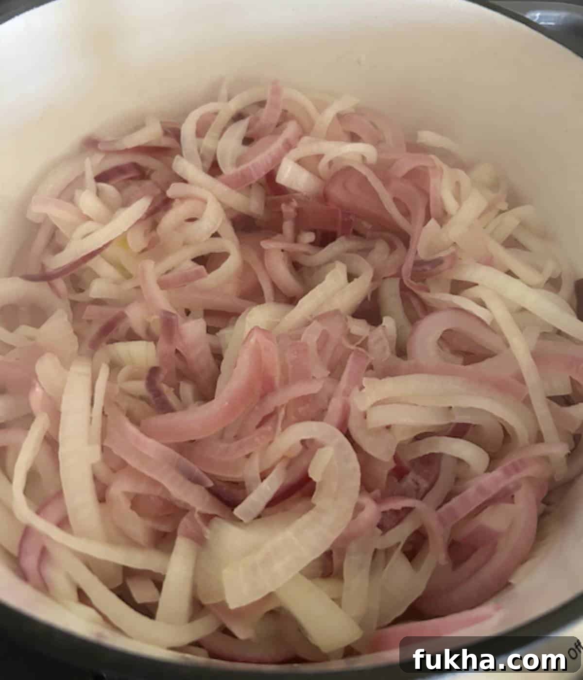 Caramelized onions in pot.
