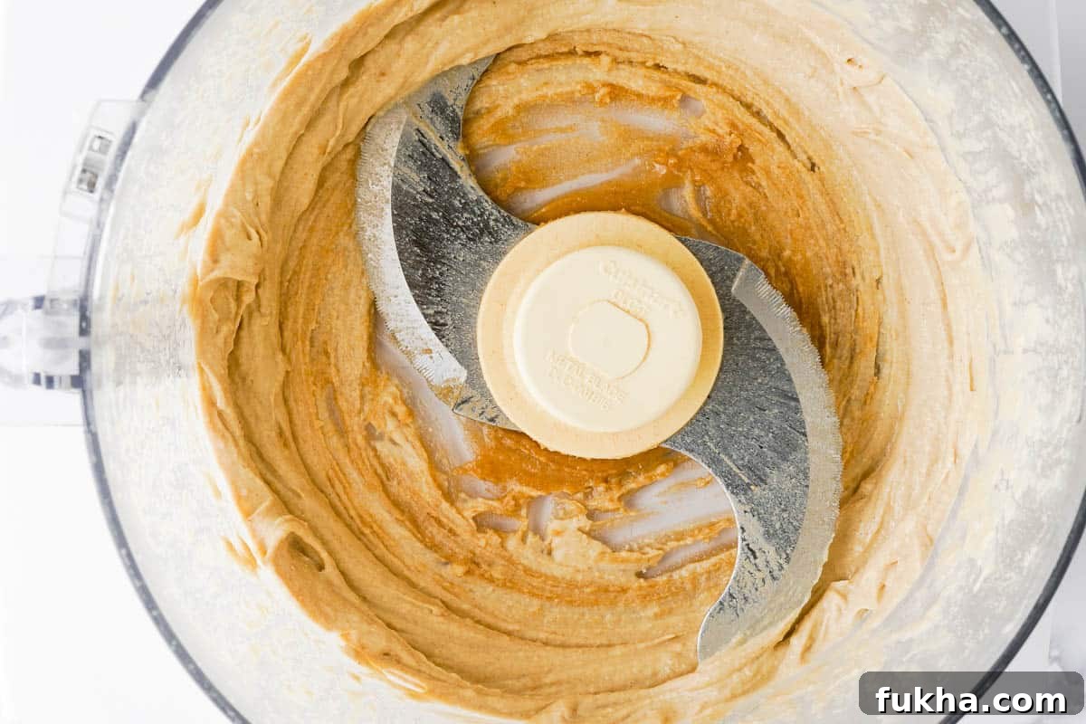 pickle juice and tahini blended in food processor.