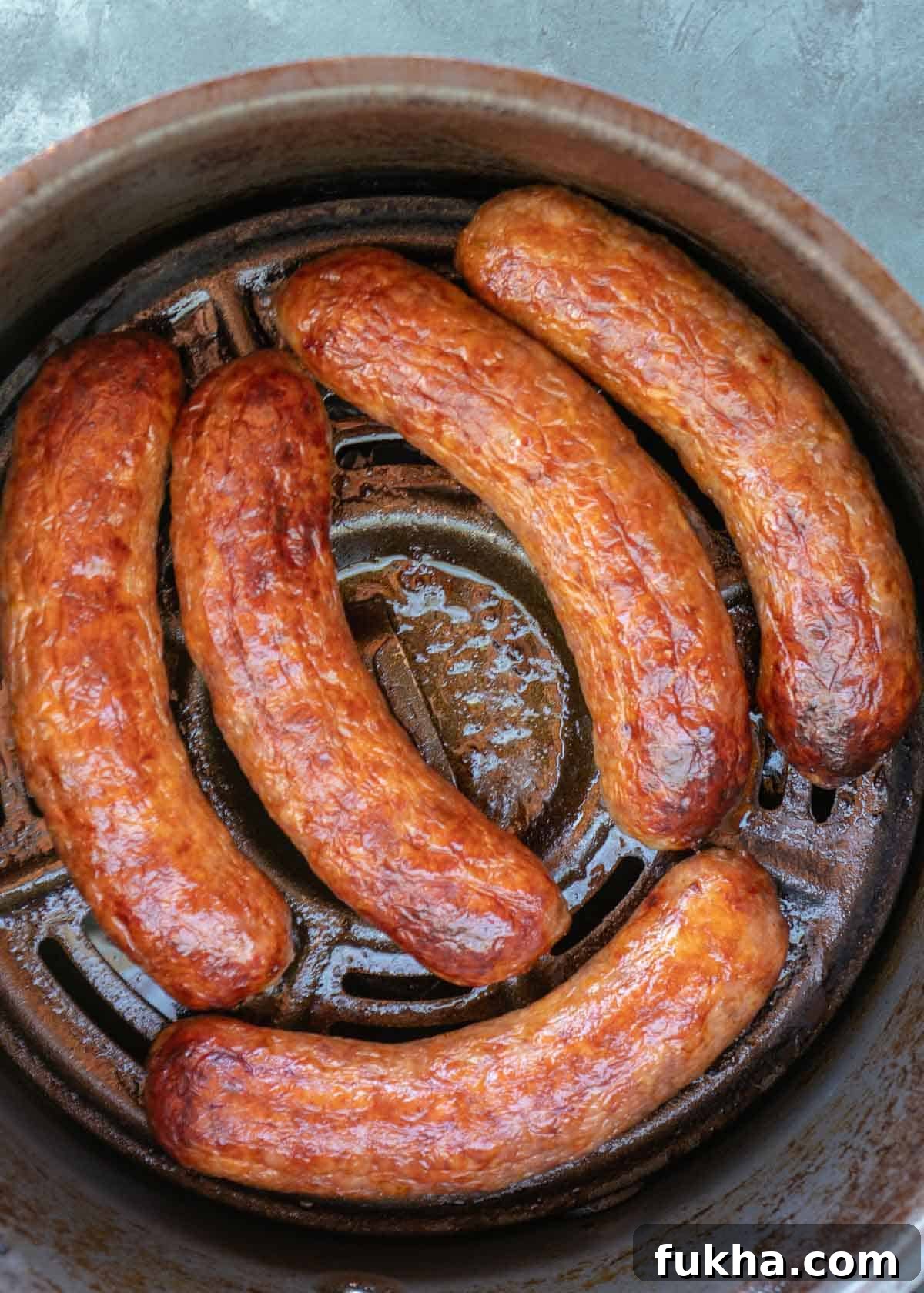Crispy, Juicy Italian Sausage in the Air Fryer 4 Sliced Italian Sausage from the air fryer