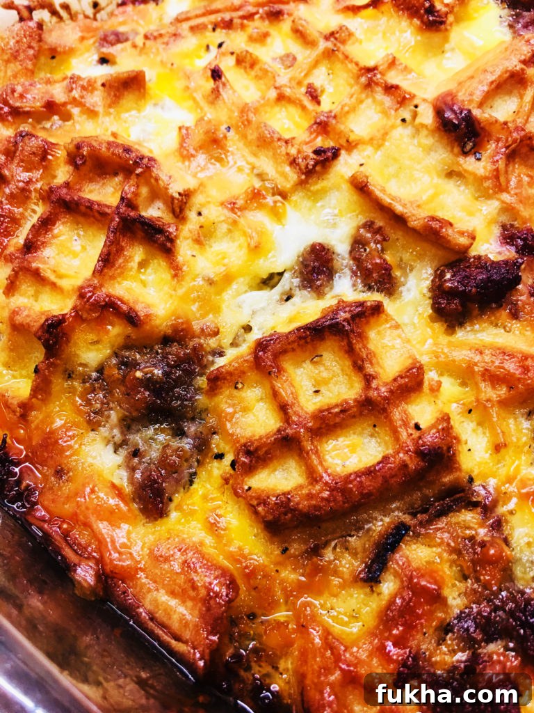 Maple Waffle Breakfast Casserole