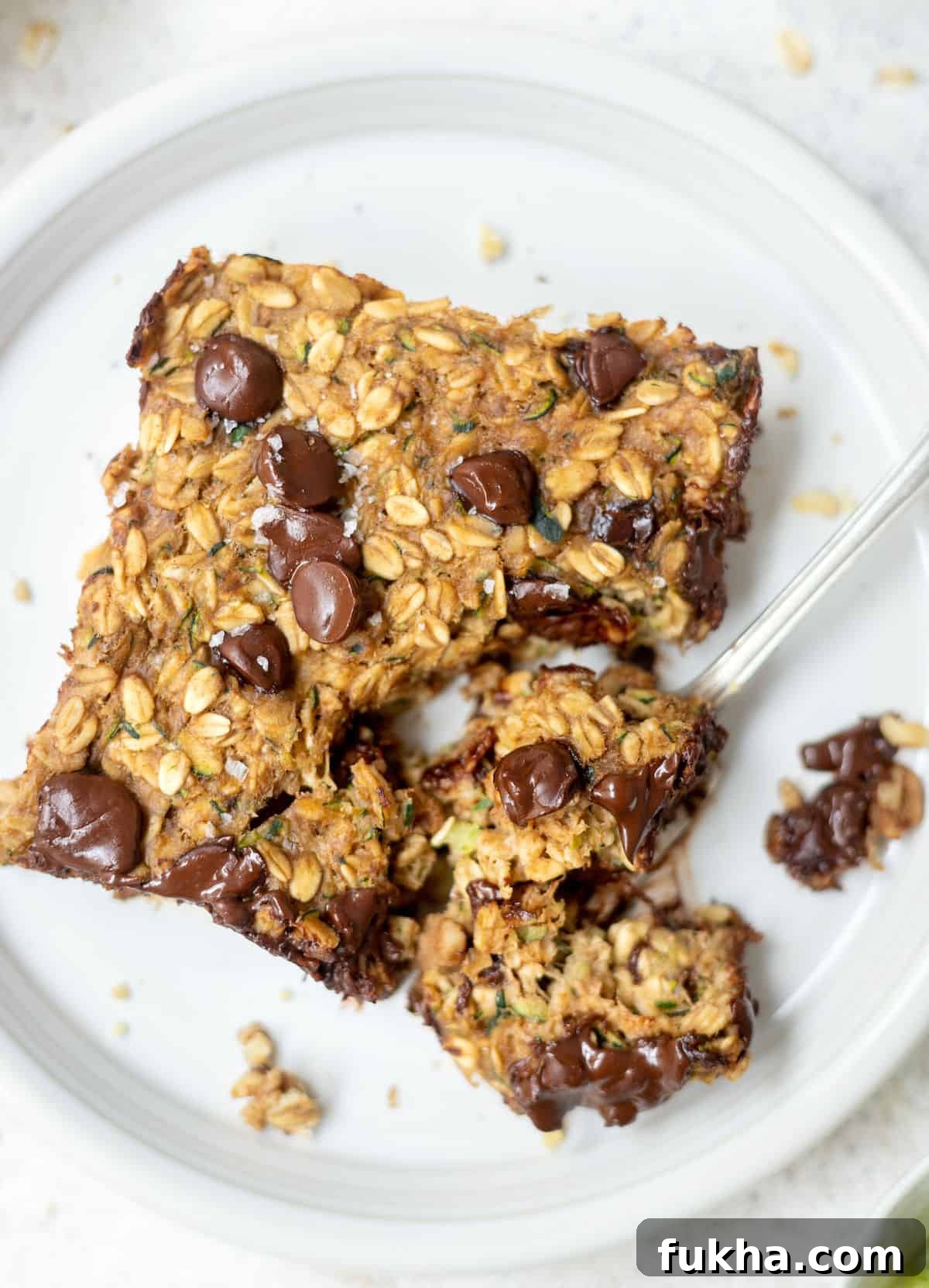 fork with bite out of oatmeal