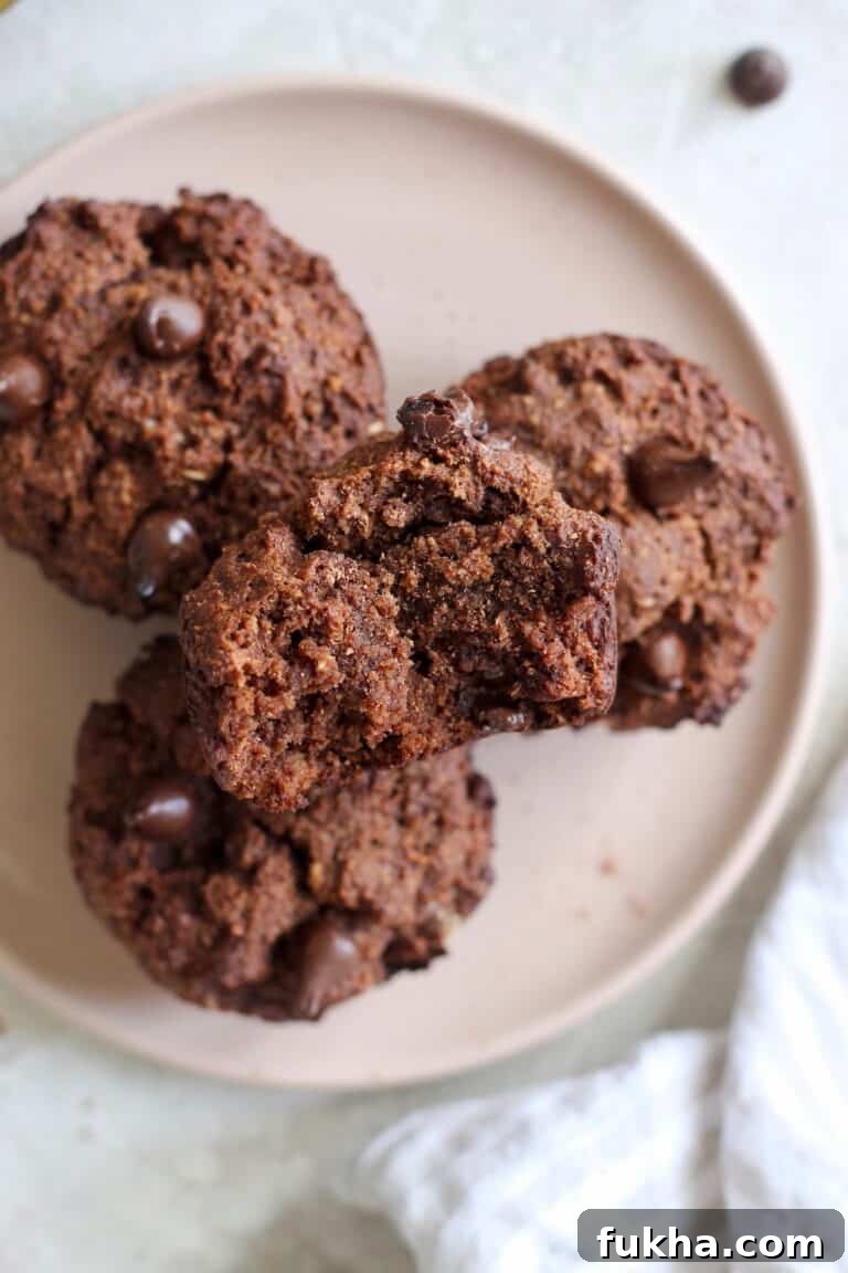 plate of chocolate muffins