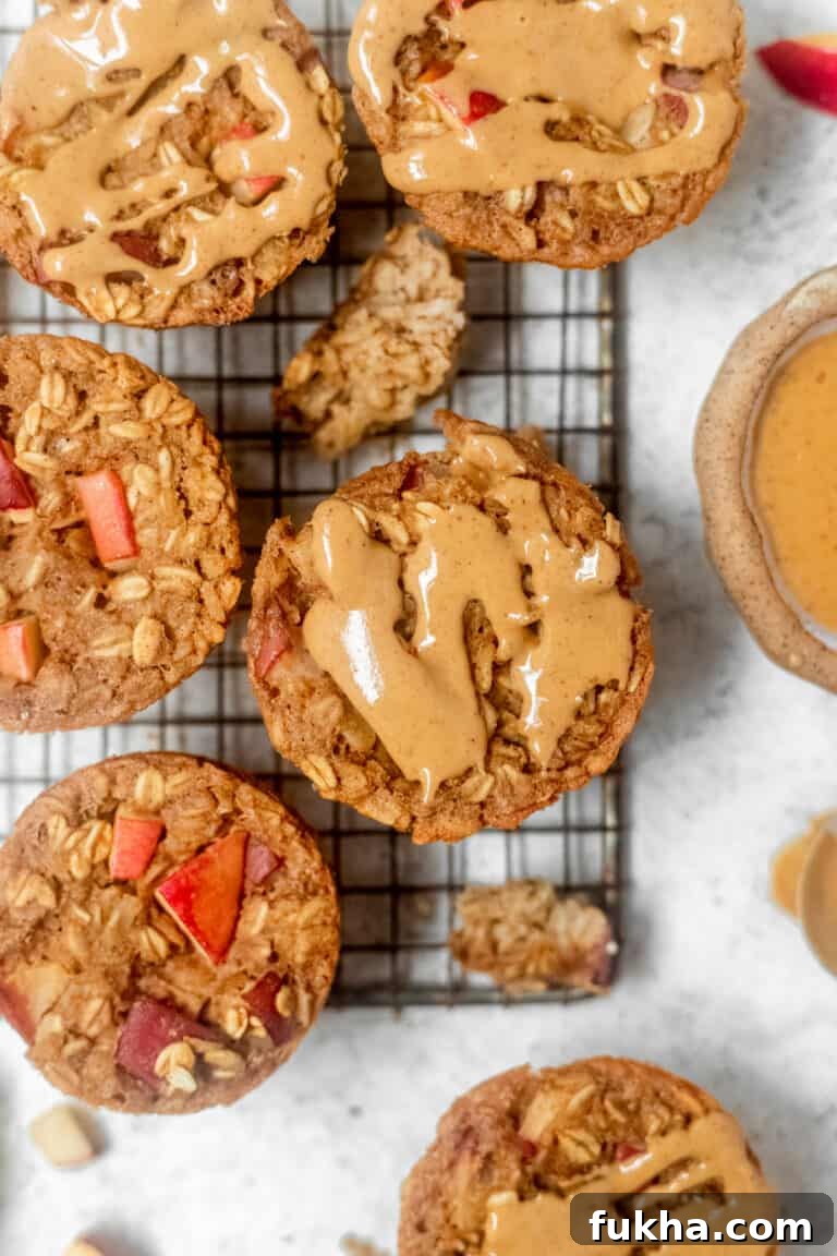 up close apple oatmeal muffins