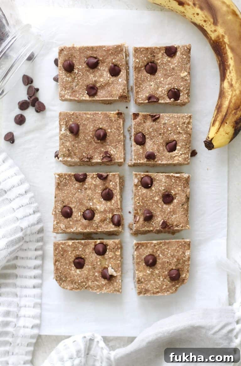 sliced banana protein bars with chocolate chips