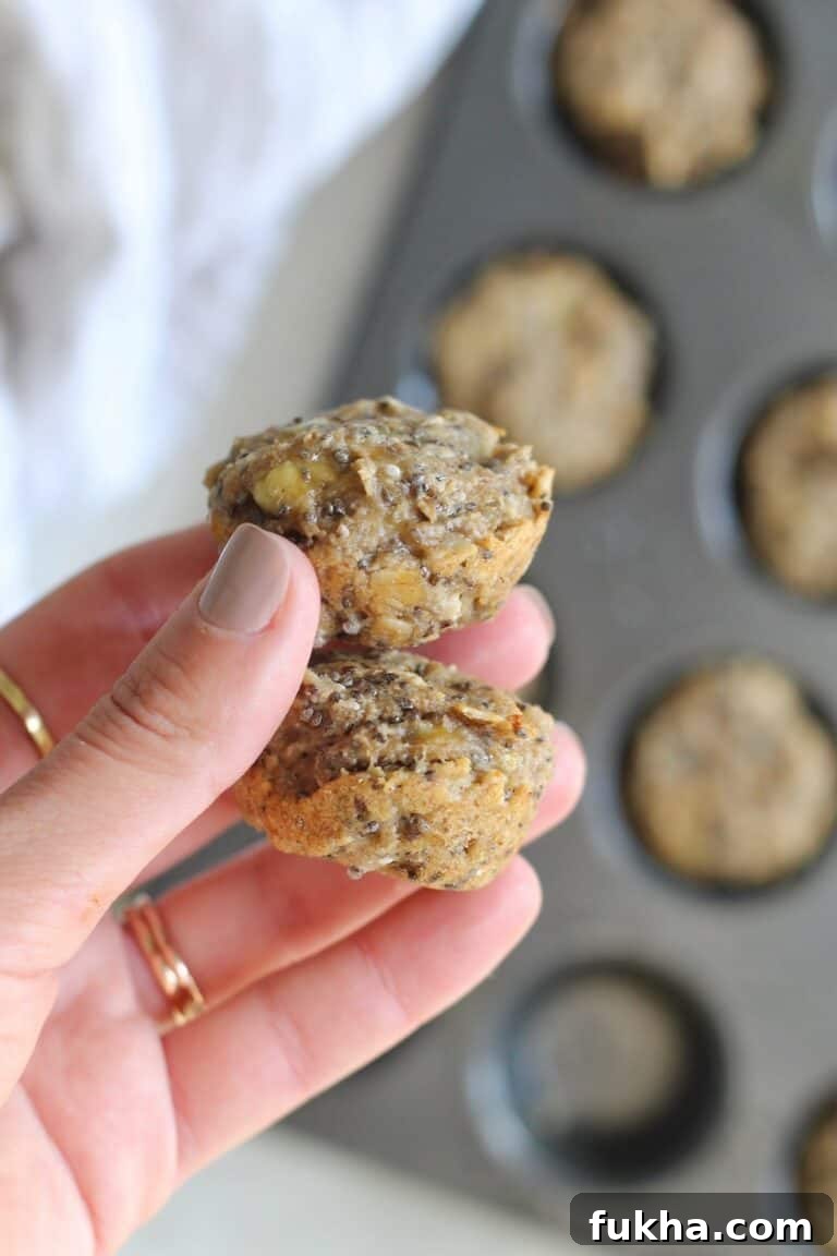 hand holding mini muffins