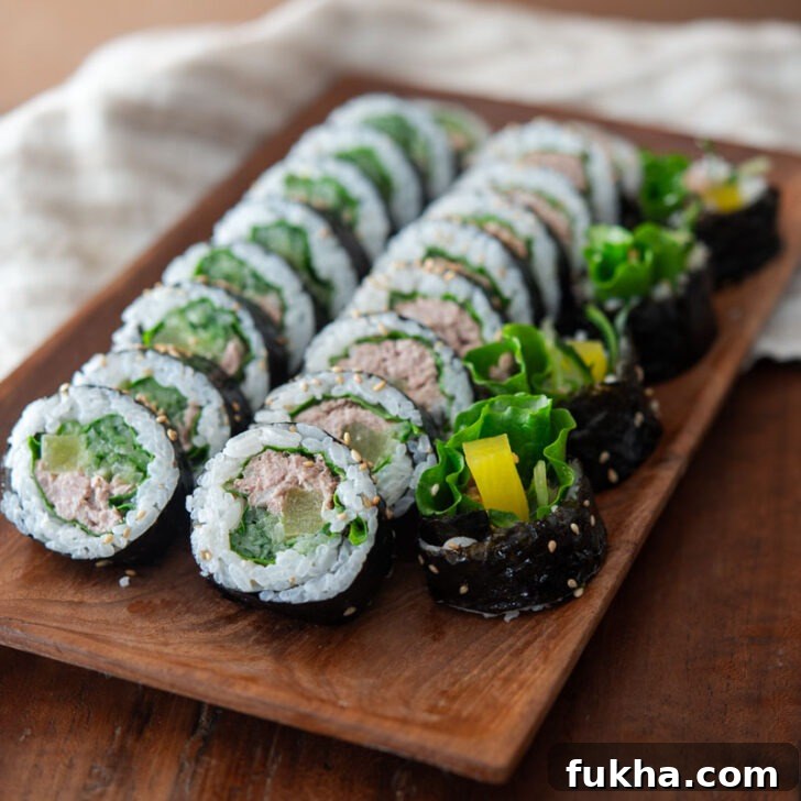 Tuna kimbap slices