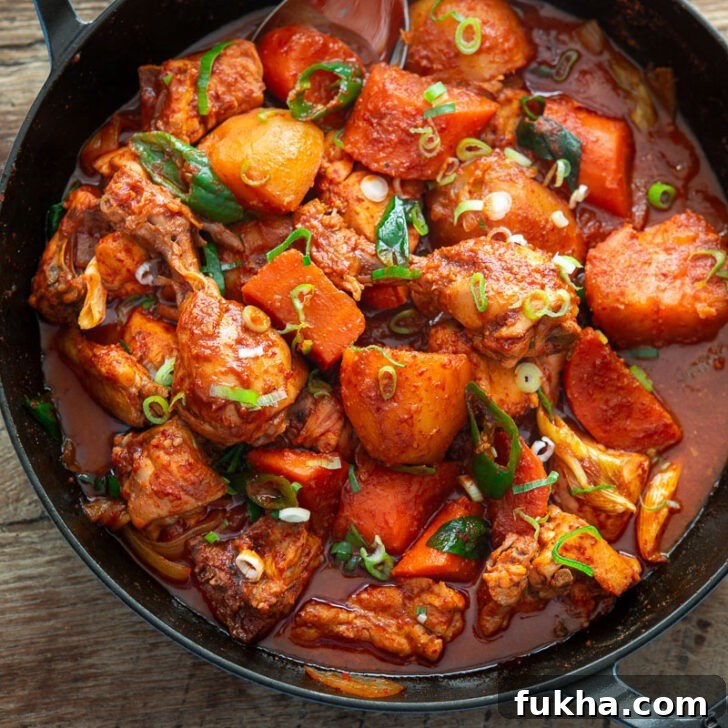 Spicy Korean chicken stew