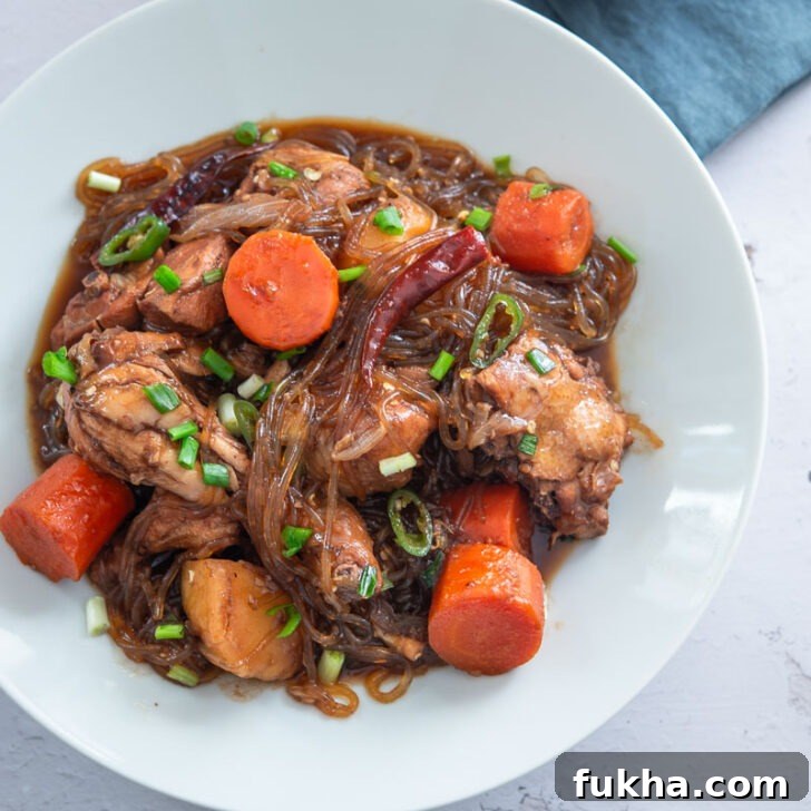 Jjimdak in a serving bowl