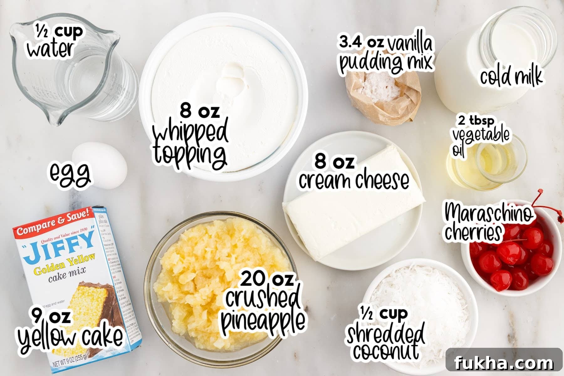 Ingredients needed to make Millionaire’s Cake with text overlay.