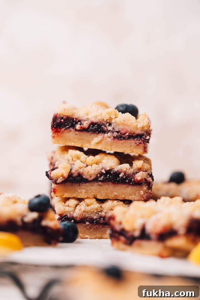 Lemon blueberry shortbread bars