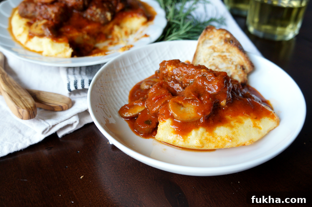 polenta con salsiccia e funghi | The Baking Fairy