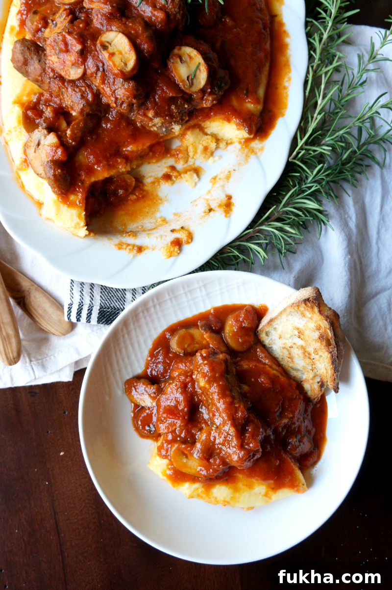 polenta con salsiccia e funghi | The Baking Fairy