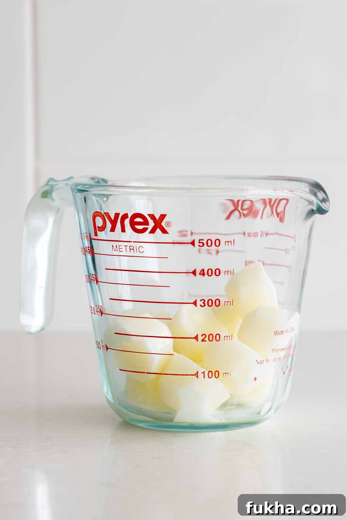 Cubes of milk ice.