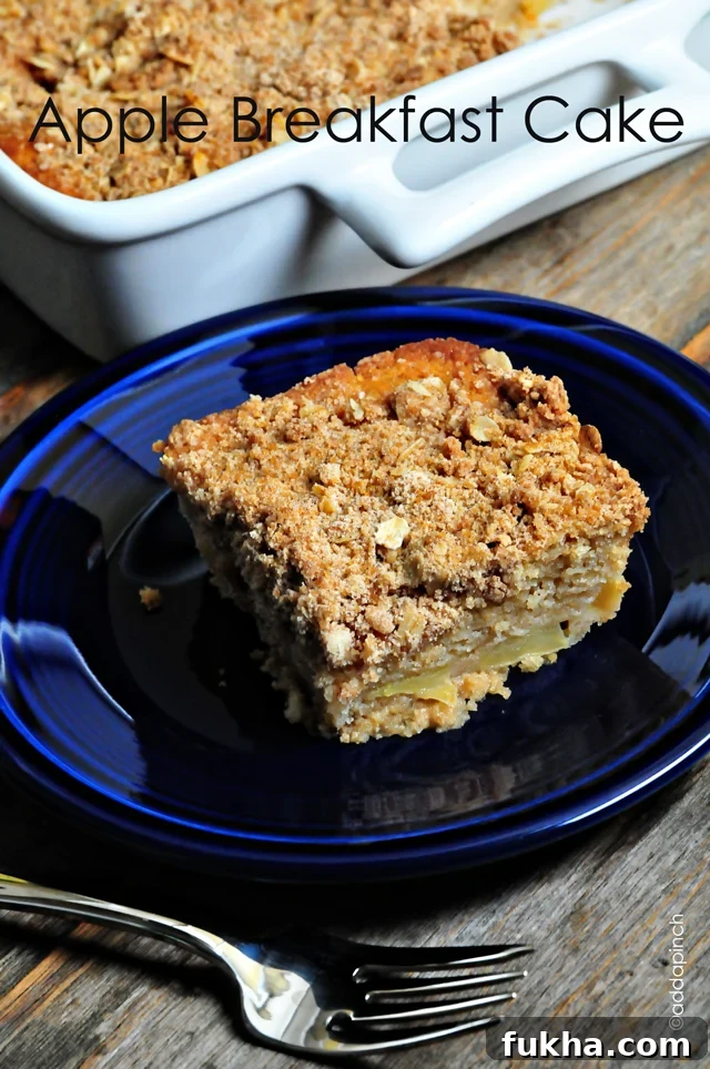 Apple breakfast cake on a plate