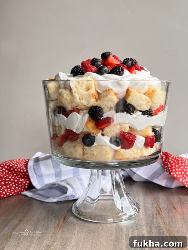 Berry Trifle using angel food cake