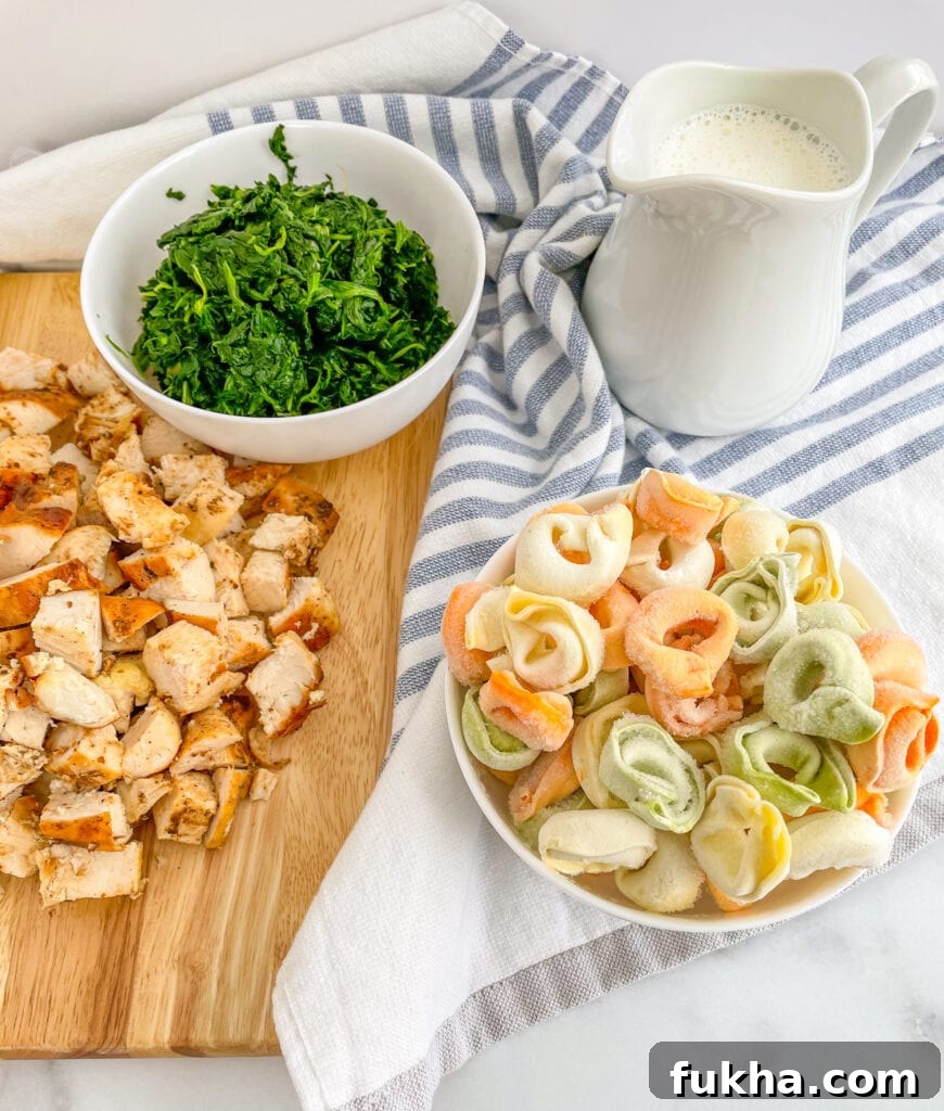 The ingredients you'll need to make the creamy chicken soup