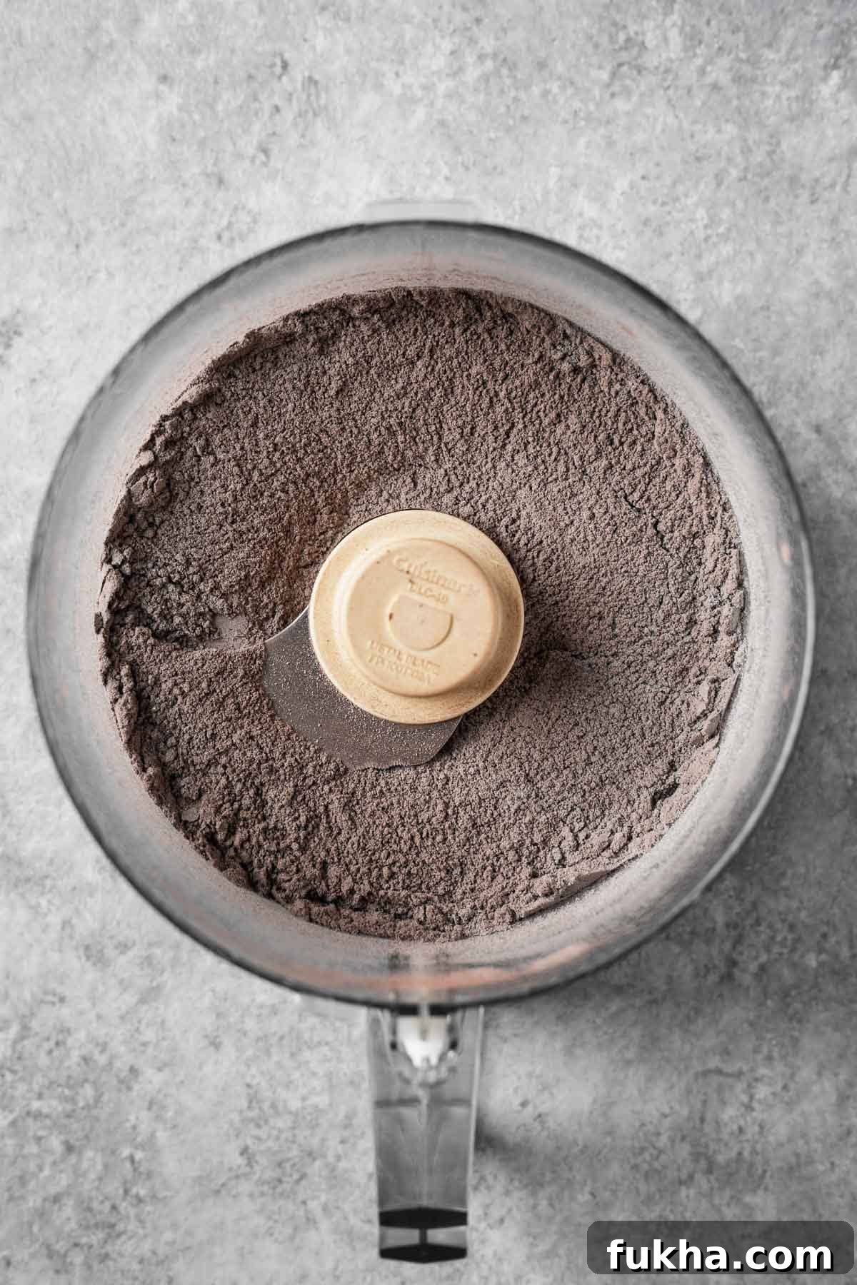 Crispy Homemade Chocolate Wafer Cookies Recipe 6 Dry ingredients blended together in a food processor bowl.