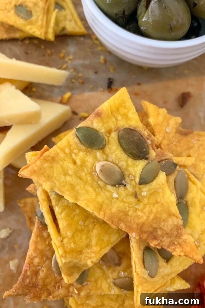 Pumpkin sourdough crackers topped with pumpkin seeds