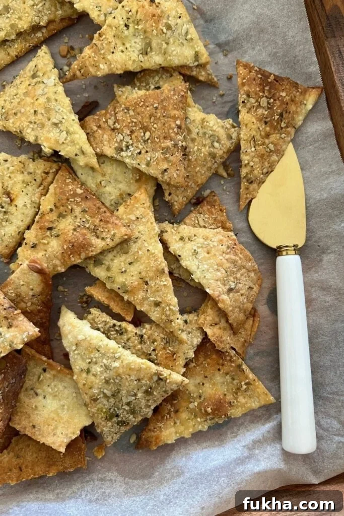 Vegan sourdough crackers on a tray