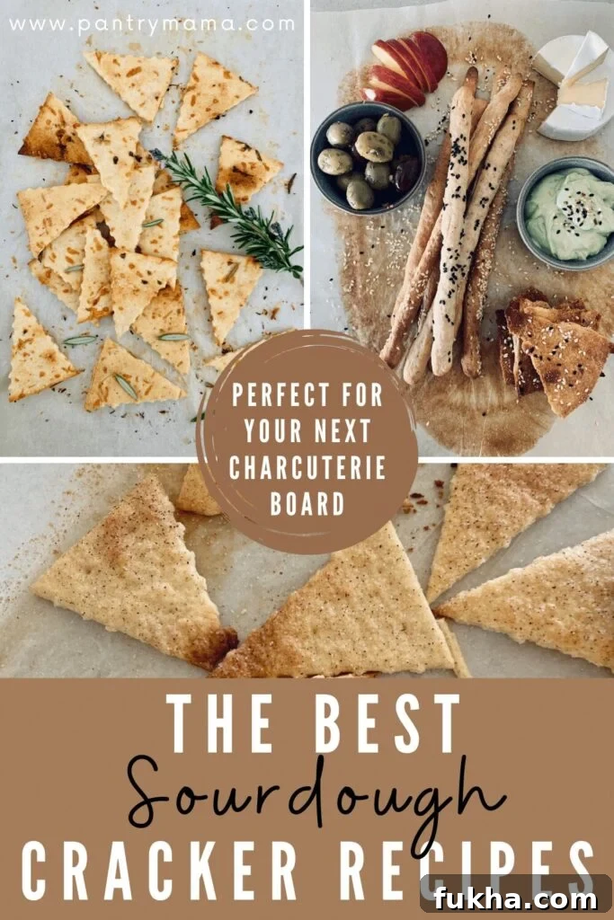 A variety of sourdough crackers displayed