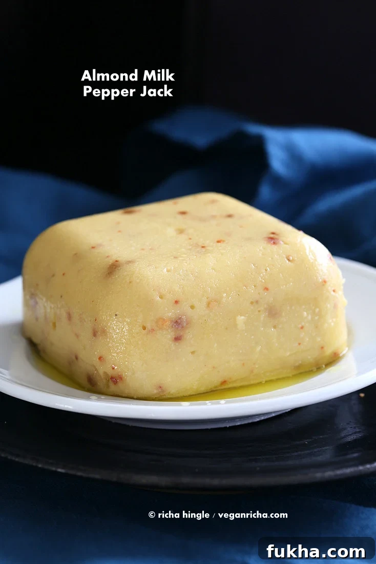Homemade Vegan Pepper Jack Cheese with Almond Milk (Gluten-Free) 2 Vegan Almond Milk Pepper Jack Cheese
