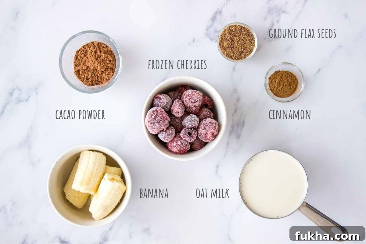 Creamy Cherry Chocolate Smoothie Recipe 3 Cherry Chocolate Smoothie ingredients