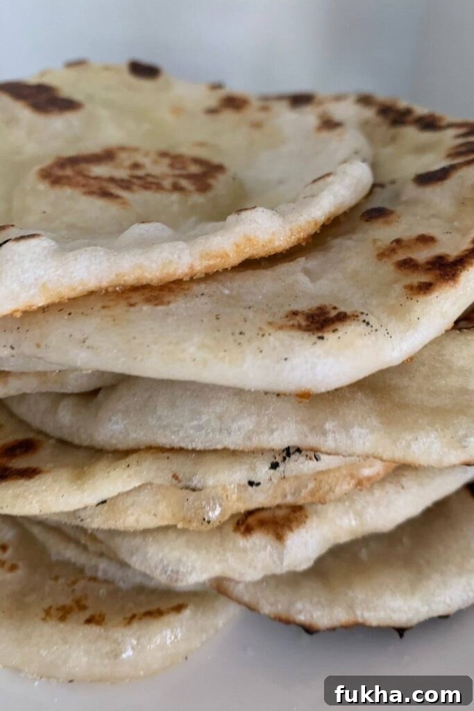 Stack of sourdough flatbreads