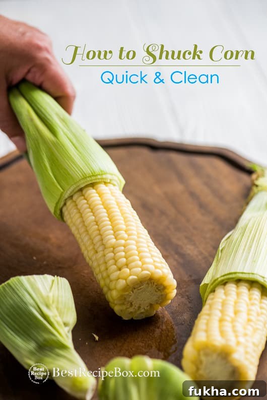 How to Shuck Corn in Microwave and Easy Tip to De-Kernal Corn on a cutting board 
