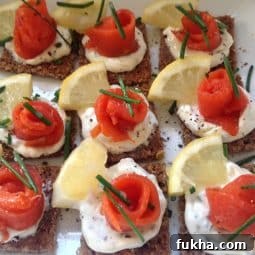 Smoked Salmon on Rye bread Canapés
