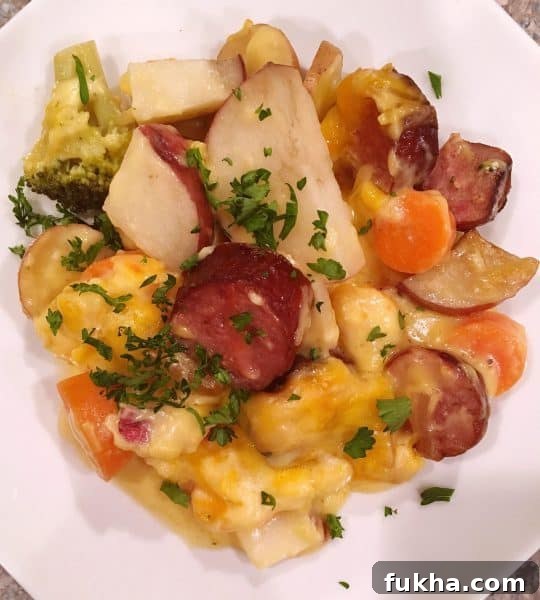 Beef Smoked Sausage with Vegetables Casserole