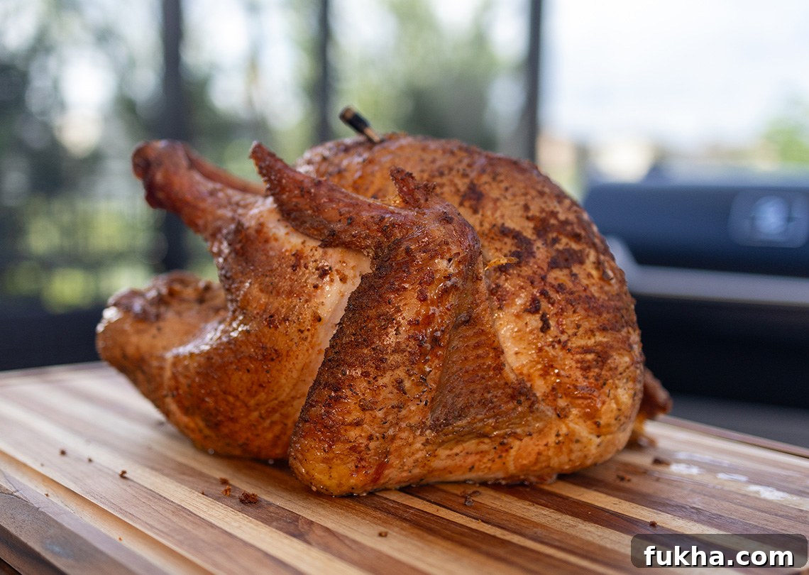 Pellet Grill Smoked Whole Turkey 
