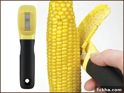 Grilled corn with OXO peeler