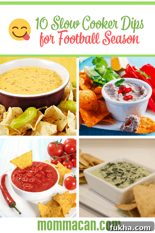Selection of slow cooker dips for game day