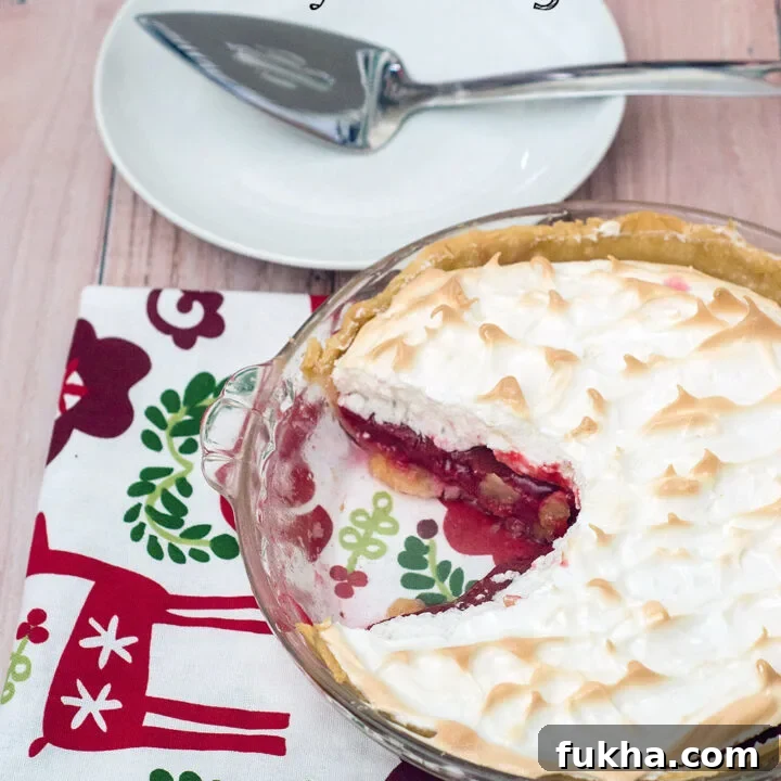 Cranberry meringue pie label image