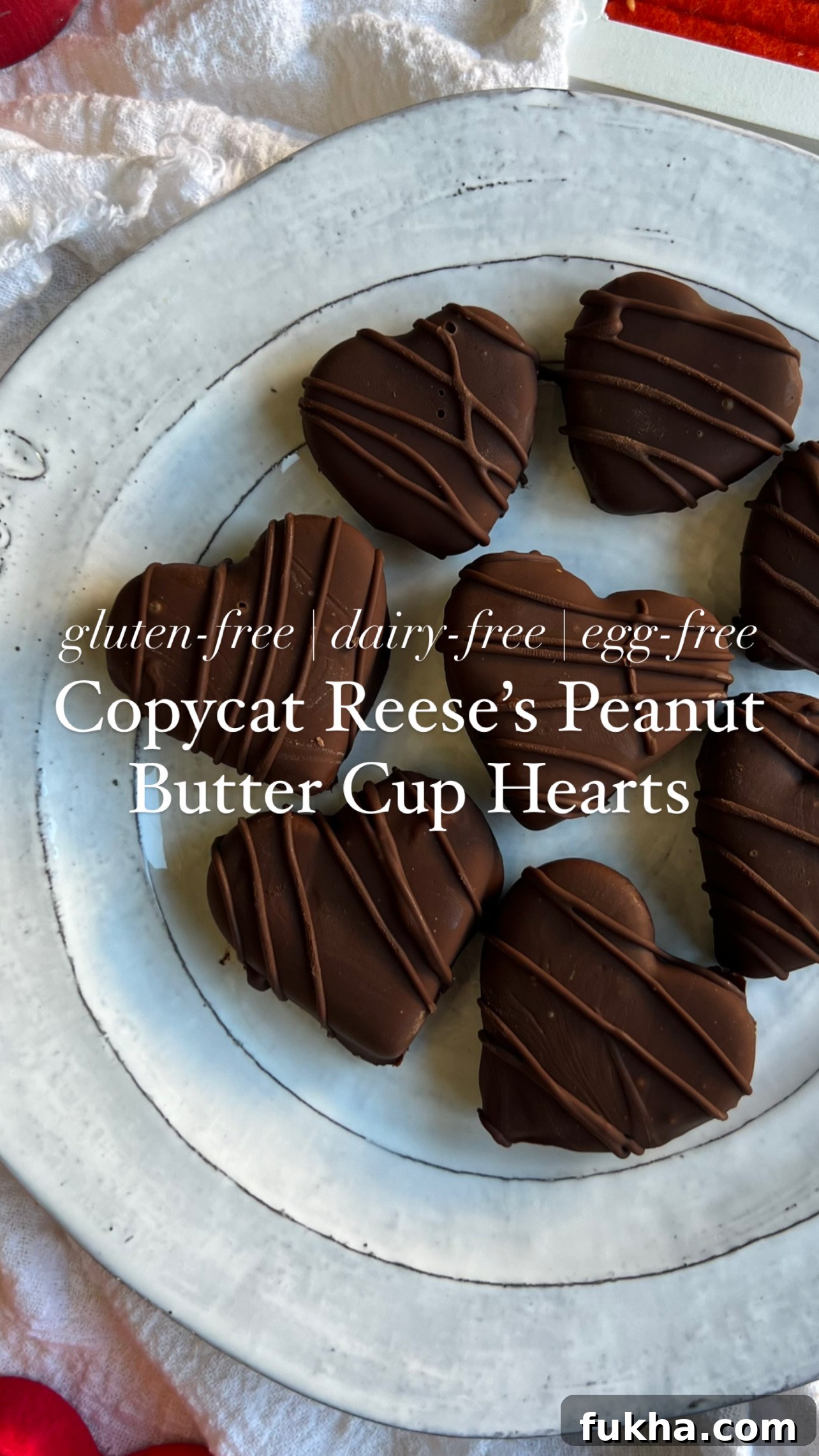 Copycat Reese's Peanut Butter Cup Hearts - Gluten-free, dairy-free, egg-free, no-bake, 20 minutes, EASY!