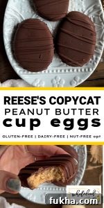 Reese's Copycat Peanut Butter Cup Eggs - Gluten-free, dairy-free, 4-ingredient, no-bake, EASY!